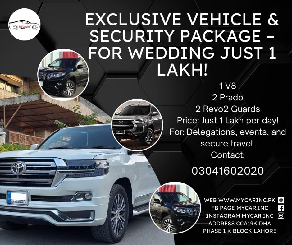 Prado for rent in Lahore
